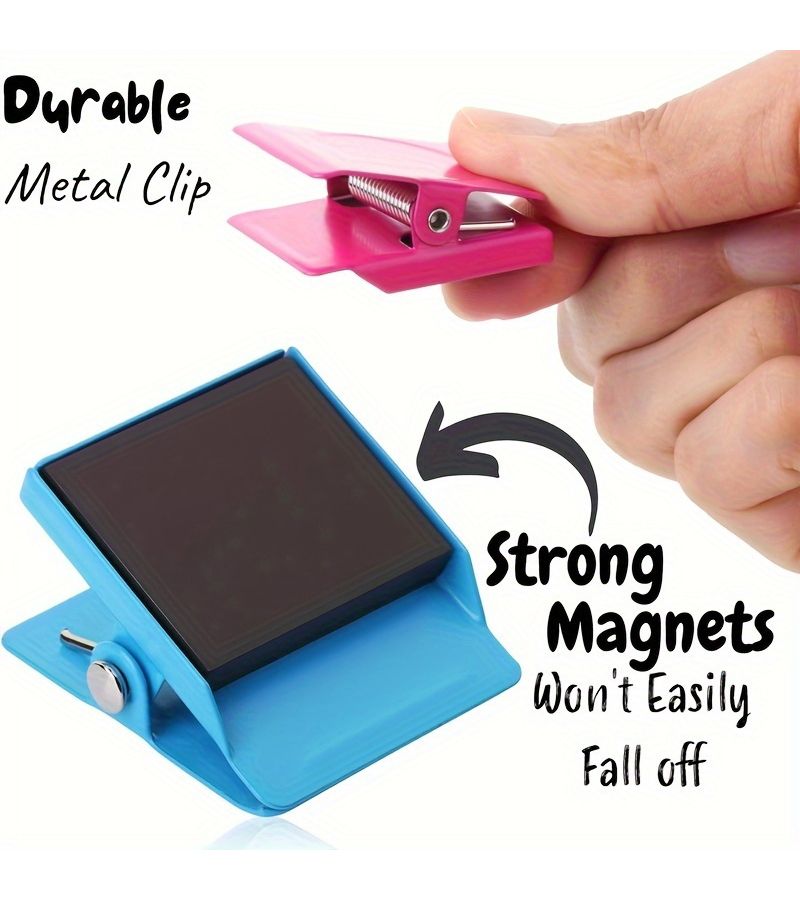 Assorted Varieties 10 Pcs Stainless Steel Magnetic Clips Multifunctional Design Saves Space Easy to Use and Firmly Clamped Suitable for Office Garage and Refrigerator Organization - Image 2