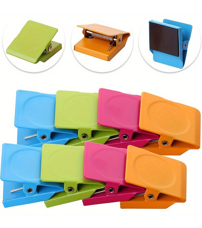 Assorted Varieties 10 Pcs Stainless Steel Magnetic Clips Multifunctional Design Saves Space Easy to Use and Firmly Clamped Suitable for Office Garage and Refrigerator Organization - Image 3