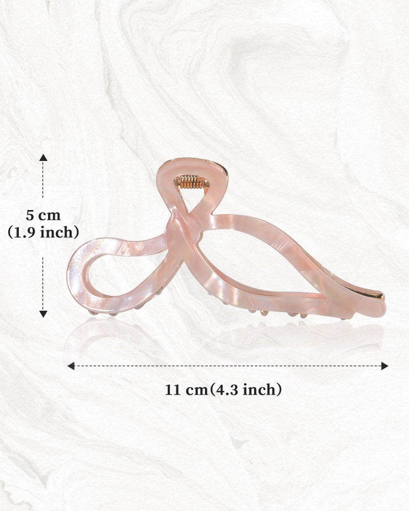 WELROG 2 Pack Metal Bow Claw Clips - Non-Slip Hair Claw Clips for Women,Elegant Large Hair Clip for Thin and Thick Hair (Gold) - Image 3