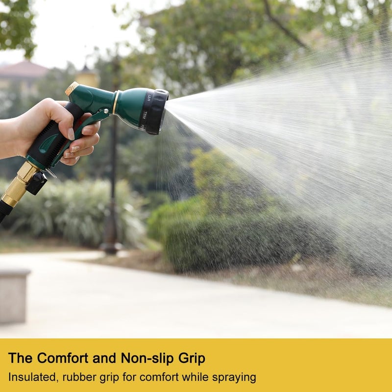 Fanhao Garden Hose Nozzle Sprayer Heavy Duty, 100% Metal Spray Nozzle High Pressure Water Hose Nozzle with 7 Patterns for Watering Garden, Washing Cars and Showering Pets - Image 5