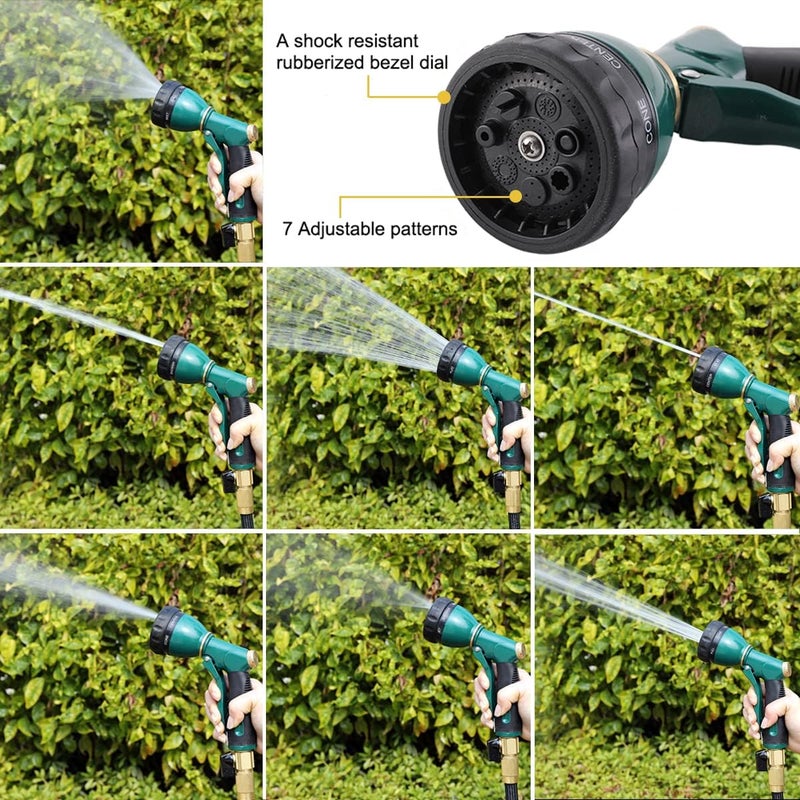 Fanhao Garden Hose Nozzle Sprayer Heavy Duty, 100% Metal Spray Nozzle High Pressure Water Hose Nozzle with 7 Patterns for Watering Garden, Washing Cars and Showering Pets - Image 4