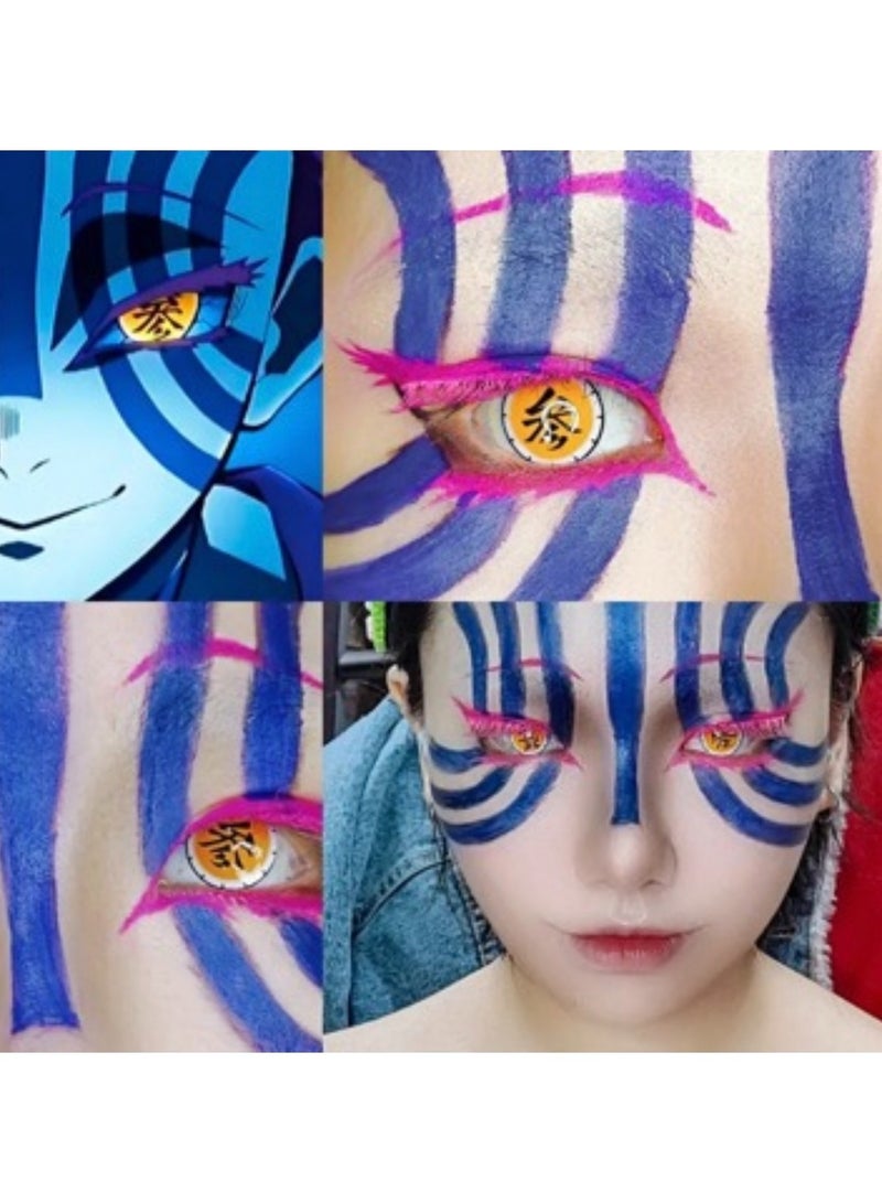 Unibling Akaza Yearly Colored Contact Lenses, Unisex Cosmetic Cosplay Contact Lenses, Enlargement Collection, Orange, With Case - Image 5