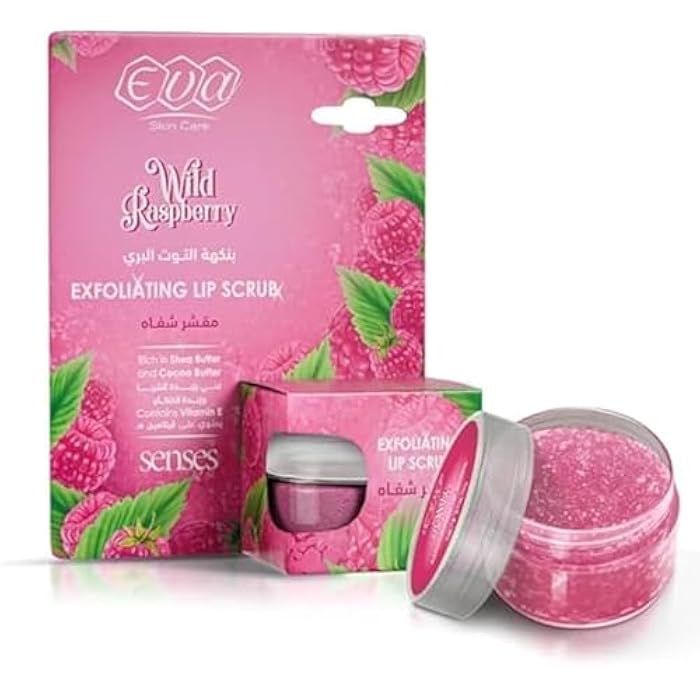 Eva Cosmetics - Exfoliating Lip Scrub with Raspberry - 20grams - Image 1