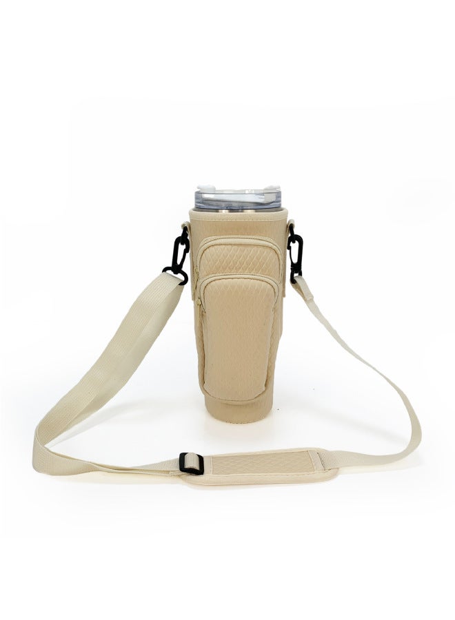 Embossed Apricot 40oz Ice Cream Cup Cover Brick Hot Drilling Outdoor Sports Stanley Handle Diving Material Kettle Bottle Cover