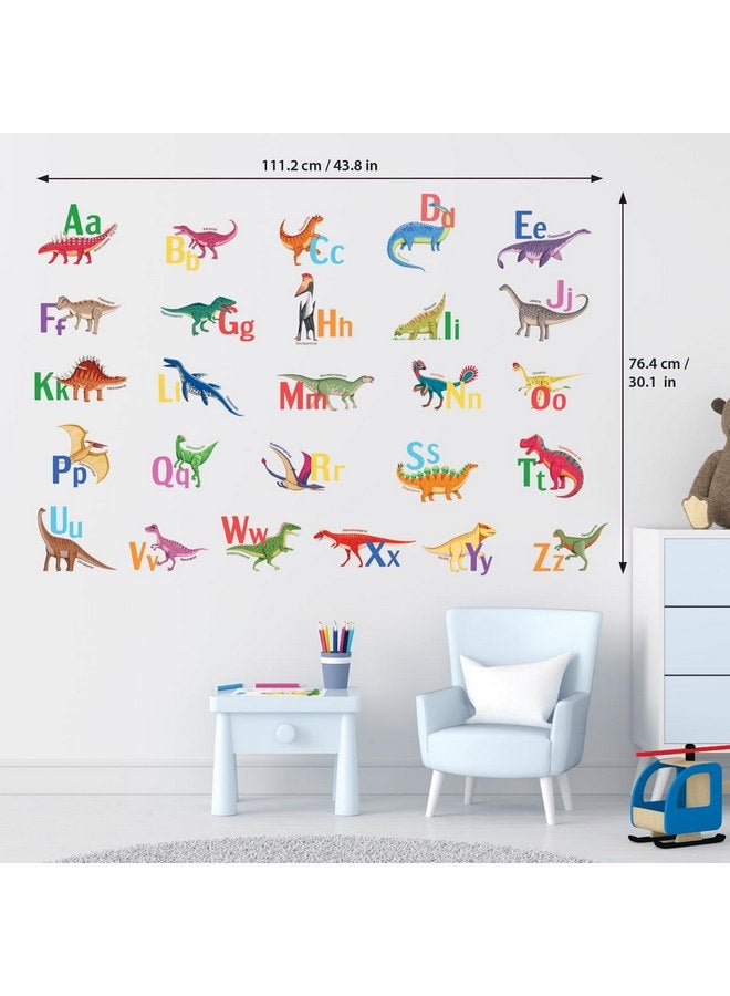 ديكو وال ملصقات حائط ملونة من DECOWALL DS9-8080 لتعليم أبجدية الديناصورات، ملصقات تعليمية للأطفال والأولاد وغرف نوم الأطفال وغرف المعيشة وديكورات المنزل وحروف الفصول الدراسية وغرف اللعب - Image 3