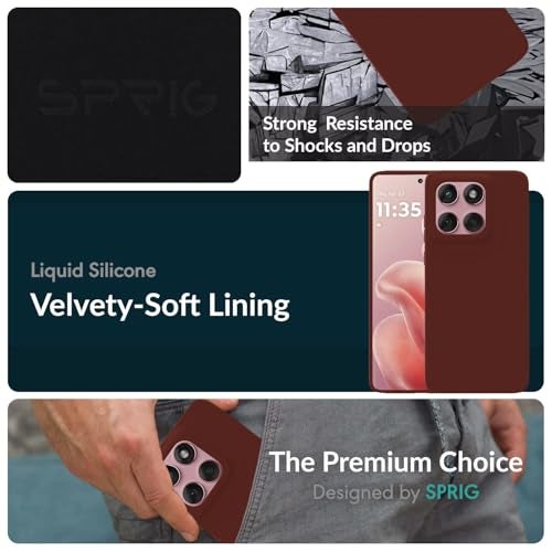 SPRIG Compatible with Moto Edge 60 Fusion Premium SilkTone Back Cover Drop Tested Shock Proof Mobile Case for Men, Women, Boys and Girls with Camera Protection (Dark Brown) - Image 2