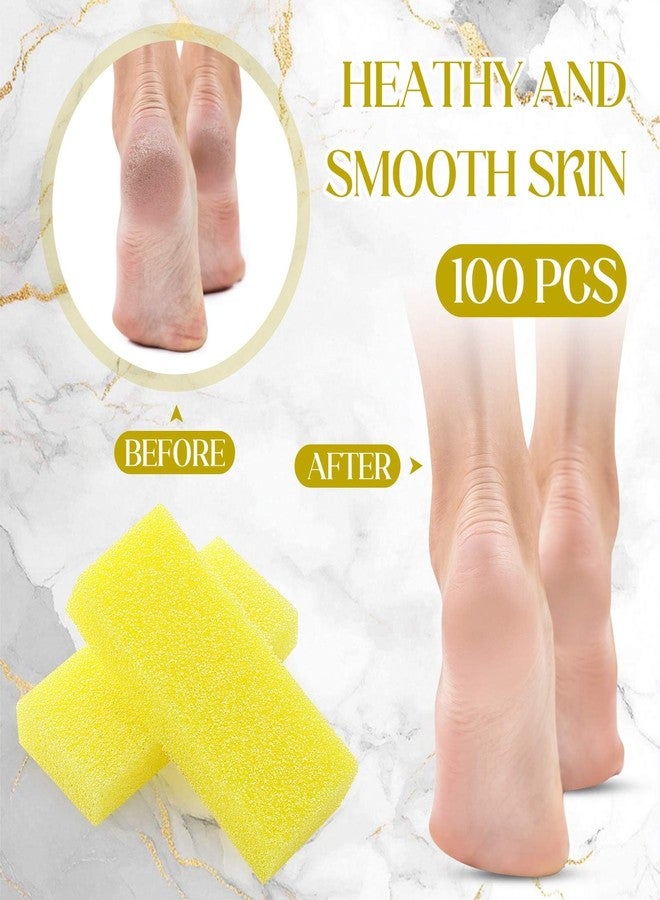 Batiyeer 100 Pcs Pumice Stone for Feet Scrubber Dead Skin Disposable Pedicure Pumice Stone Foot Shower Scrubber for Heel Cuticle Callus Remover Bath Spa(Yellow) - Image 4