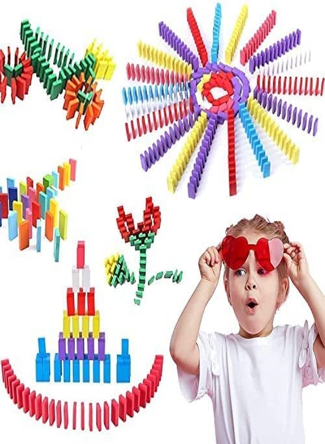 SANTALON SANALON Dominoes Blocks Set 12 Colours Wooden Toy Building and Stacking Counting Adding Subtracting Multiplication Indoor Game Toy Educational Toy for Kids (720 PCS) - Image 2