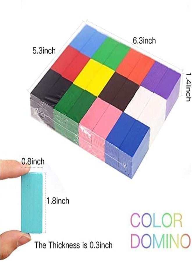 SANTALON SANALON Dominoes Blocks Set 12 Colours Wooden Toy Building and Stacking Counting Adding Subtracting Multiplication Indoor Game Toy Educational Toy for Kids (720 PCS) - Image 3