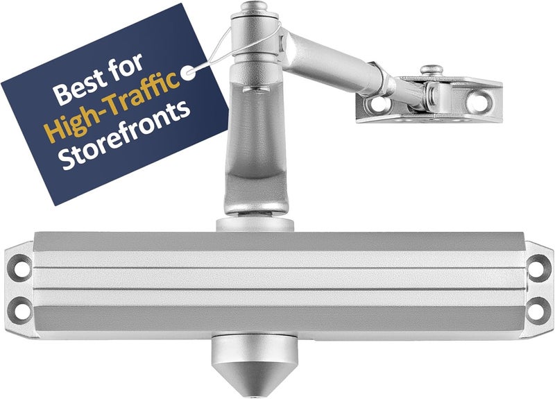 LAWRENCE Medium/Heavy Duty Door Closer Commercial Grade 1 - Surface-Mounted Commercial Automatic Door Closer with Adjustable 6-Speed Control and 3 Valves - Embassy Series LH5016 - Image 1