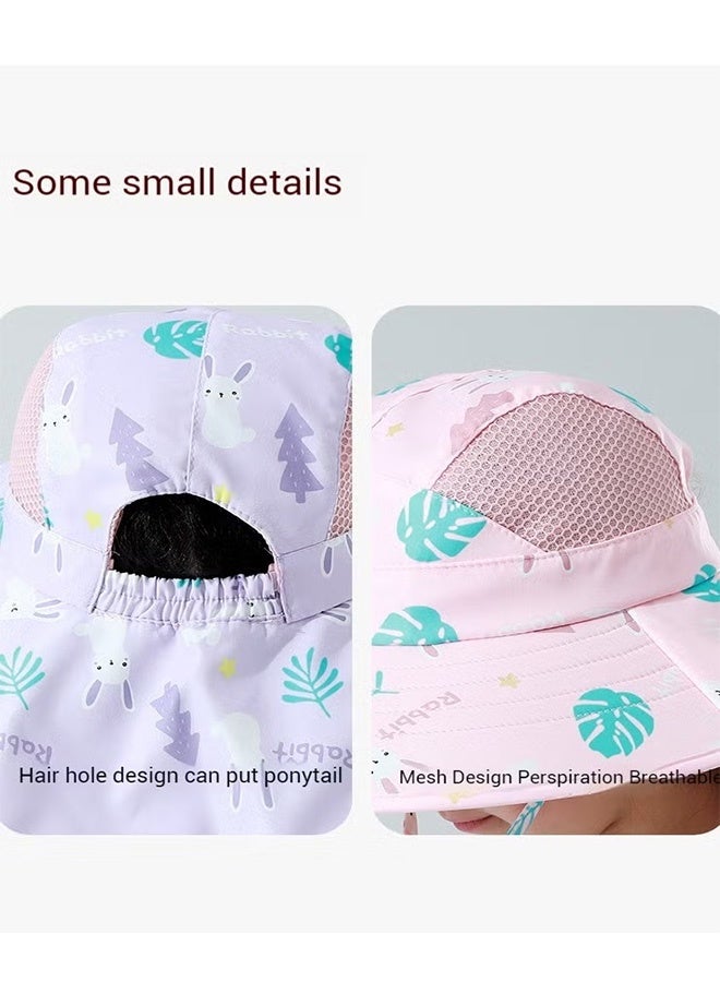 Quantum Kids Sun Hat, Whistle Fisherman Hat Sun Protection Neck Protection, Breathable Sun Protections Beach Caps for Infants 3-10Y - Image 3