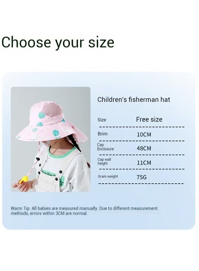Quantum Kids Sun Hat, Whistle Fisherman Hat Sun Protection Neck Protection, Breathable Sun Protections Beach Caps for Infants 3-10Y - Image 2