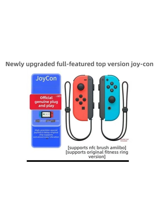 Joycon Game Handle Left And Right Separation Handle Wireless Bluetooth Belt Wake-up With Hand Rope Switch Handle Cross-border-Product Color:Classic Red And Blue (with Original Metal Rail Bracelet) (supports Fitness Rings And Nfc)  - Image 1
