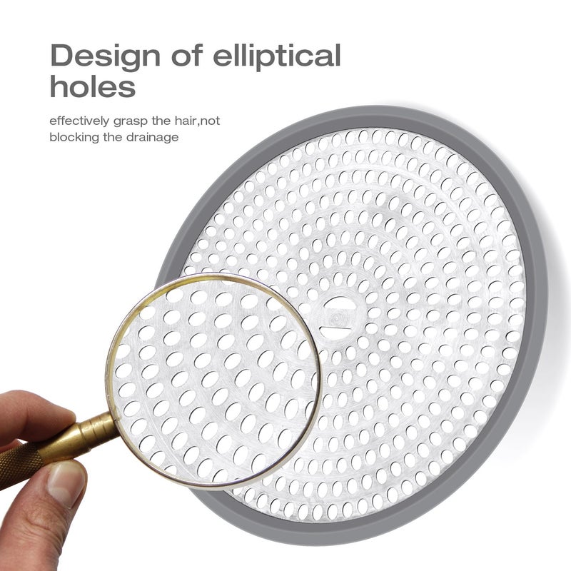 Lekeye Shower Drain Hair Catcher/Bathroom Drain Cover/Tub Drain Protector/Drain Strainer/Stainless Steel And Silicone - Image 5