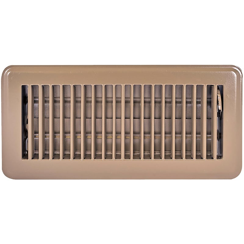 EZ-FLO 4 x 10 Inch (Duct Opening) Floor Register Vent Cover, One-Way Ventilation Register Diffuser, Solid Steel HVAC Air Vent Cover, Brown, 61602 - Image 1