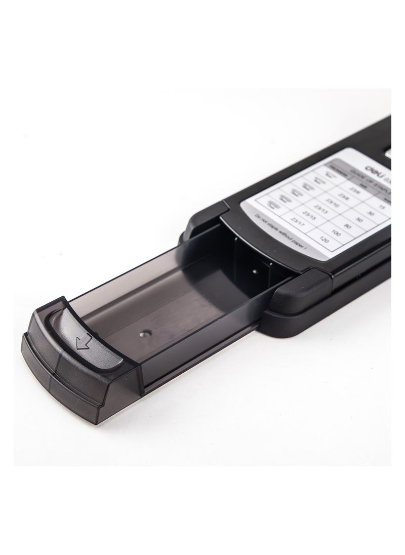 Deli Deli E0386 Effortless Heavy Duty Stapler for 120 Sheets Max, TPE Cap, ABS Handle, Metal Base, SPCC Metal Structure, Black - School & Office Use – 1PCS/Color Box  - Image 5