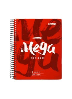 Bravo Bravo Mega 6 Subjects Notebook A4 - Red 