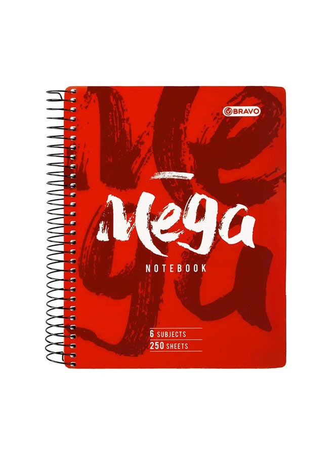 Bravo - Bravo Mega 6 Subjects Notebook A4 - Red - Image 1