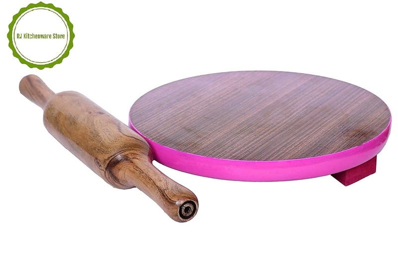 RJ kitchenware Store مجموعة أدوات المطبخ RJ - طقم صانع الروتي تشاكلا بيلان من 2 طبقة، تشاكلا 10 إنش، بيلان خشبي 12 إنش، مجموعة تشاكلا بيلان خشبية للروتي - Image 2