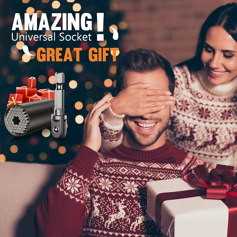 SOOFUN Stocking Stuffers for Men Adults Tools, Super Universal Socket Gifts for Men Grip Socket Set with Power Drill Adapter, Cool Gadgets Christmas Gift for Dad Husband Boyfriend Him Who Have Everything - Image 3