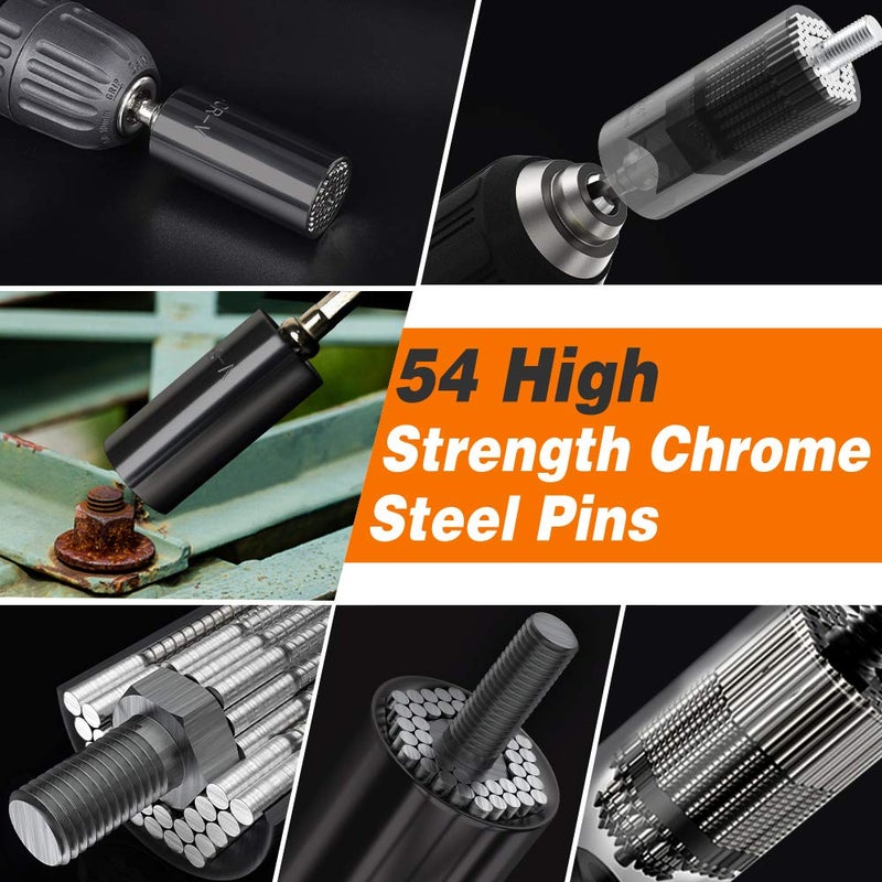 SOOFUN Stocking Stuffers for Men Adults Tools, Super Universal Socket Gifts for Men Grip Socket Set with Power Drill Adapter, Cool Gadgets Christmas Gift for Dad Husband Boyfriend Him Who Have Everything - Image 5
