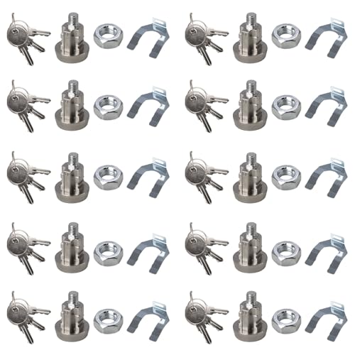 AGUNION L-1172C National Mailbox Lock Replacement USPS-L-1172C National Mailbox Lock C9100, Compatible with CompX L-1172C NDCBU CBU Cluster Mailboxs, with 3 Keys -10 Packs - Image 1
