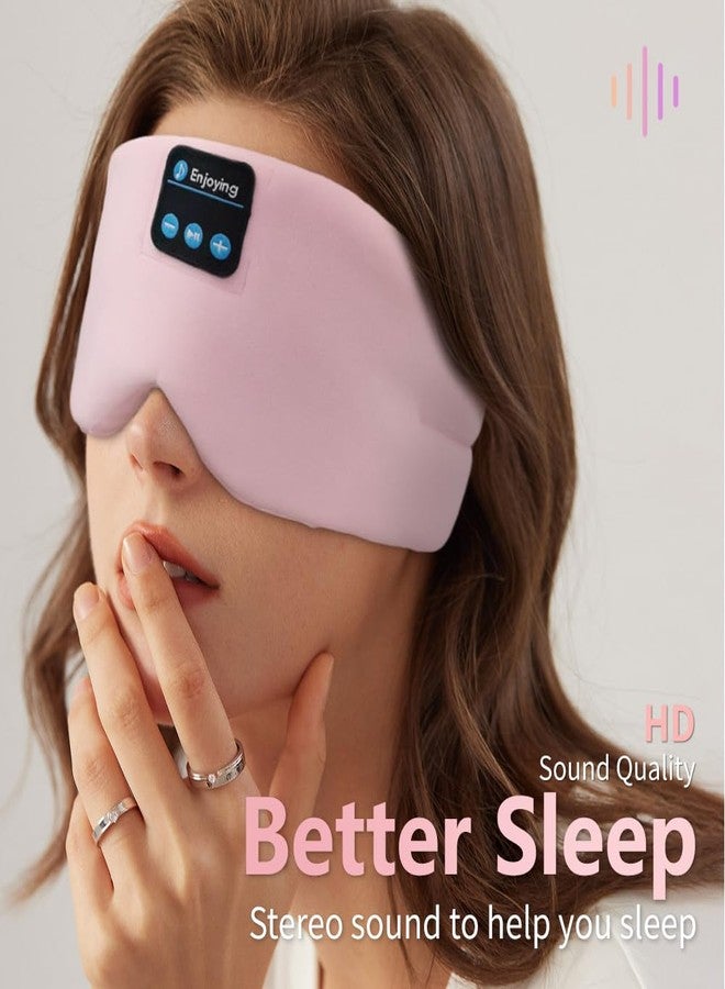 SYPVRY Soft Sleep Eye Mask Bluetooth Headband Wireless Headphones, SYPVRY Adjustable Sleep Mask for Sleeping Meditation Insomnia Night Mask Music Eye Cover for Side Sleepers Airplane Travel, Pink - Image 5