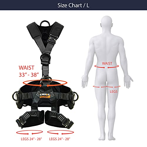 Fusion Climb Tac-Rescue, Construction Harness - Full body harness with Flat Foam Padding, 6 D-Ring Points, and Quick-Release Steel Buckle Safety harness OSHA & ANSI Compliant - Image 3