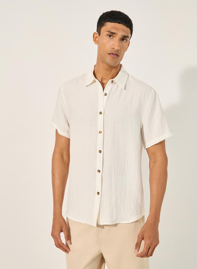 Styli Plain Short Sleeves Relaxed Fit Shirt  - Image 1