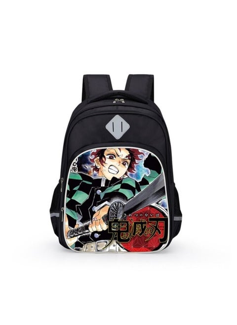 Anime Demon Slayer Backpack Canvas Schoolbag Printed Kochou Shinobu Flap Backpack Laptops Back Pack Comfortable and Durable