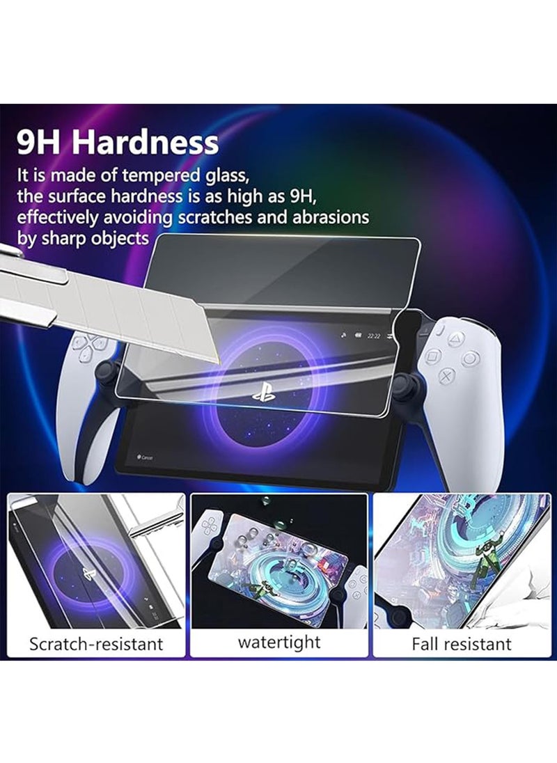 IINE Tempered Glass Screen Protector for PlayStation Portal Remote Player 8 inch - PlayStation 5 with Easy Installation Kit, Transparent Ultra HD, Anti-Scratch, Anti-Fingerprint  - Image 2