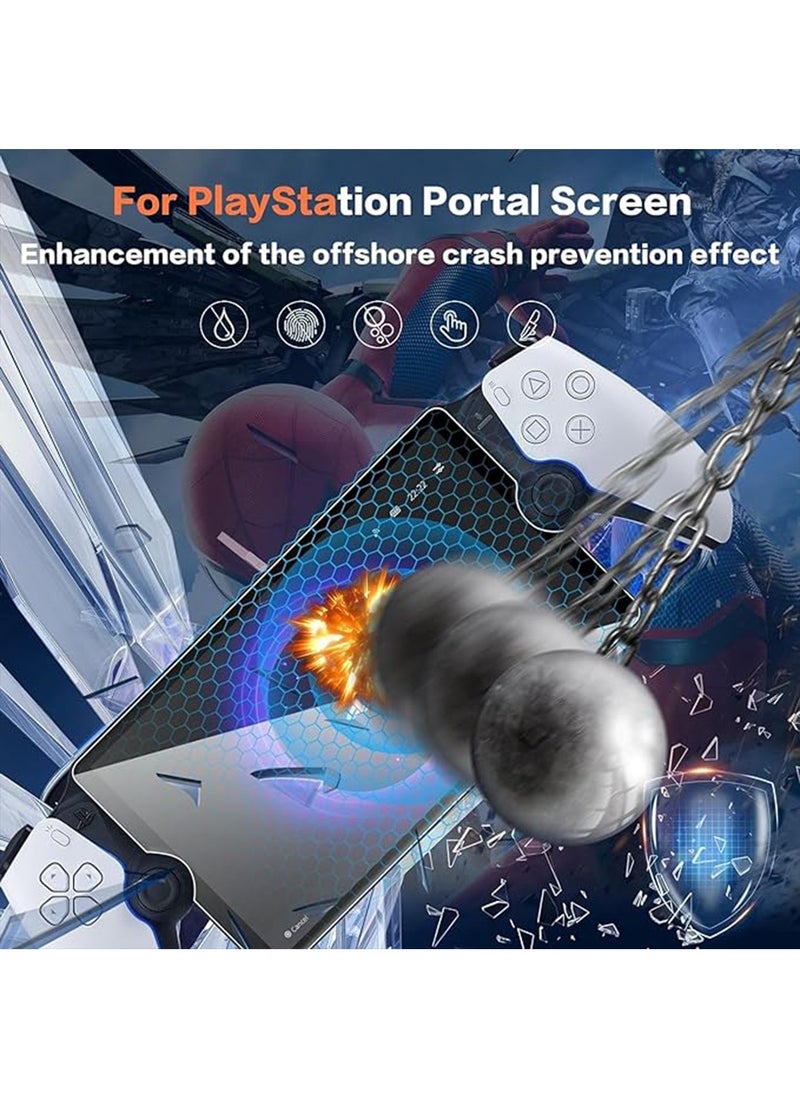 IINE Tempered Glass Screen Protector for PlayStation Portal Remote Player 8 inch - PlayStation 5 with Easy Installation Kit, Transparent Ultra HD, Anti-Scratch, Anti-Fingerprint  - Image 3
