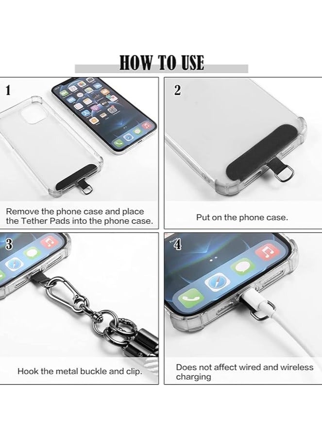 اليشمك حبل للهاتف الخلوي 120 سم، حبل حول الجسم، حزام معصم حول الرقبة لمعظم حافظات الهواتف الذكية، سلسلة مفاتيح سماعة الرأس، المكاتب - Image 4