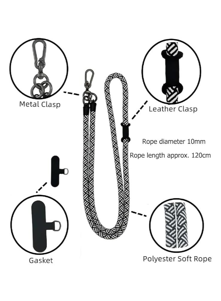 اليشمك حبل للهاتف الخلوي 120 سم، حبل حول الجسم، حزام معصم حول الرقبة لمعظم حافظات الهواتف الذكية، سلسلة مفاتيح سماعة الرأس، المكاتب - Image 2