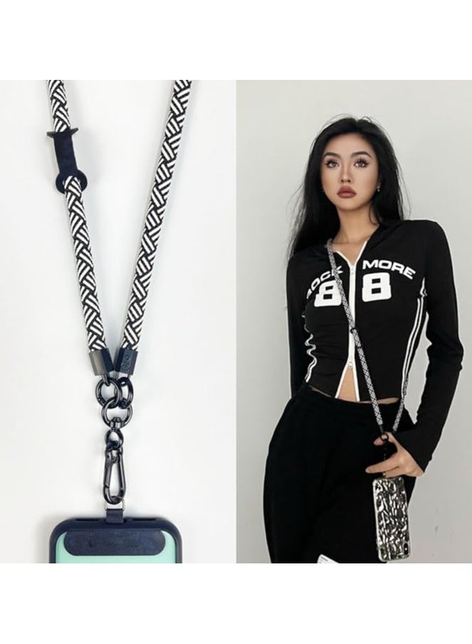 اليشمك حبل للهاتف الخلوي 120 سم، حبل حول الجسم، حزام معصم حول الرقبة لمعظم حافظات الهواتف الذكية، سلسلة مفاتيح سماعة الرأس، المكاتب - Image 5