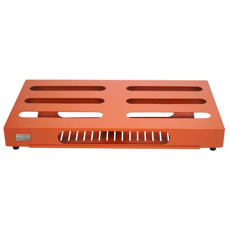 SOYAN 22" x 12.5" Large Guitar Pedal Board with Power Supply Cradle, Carry Bag Included, Inspiring Orange (SPB-22OR) - Image 5