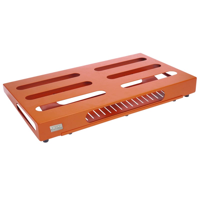 SOYAN 22" x 12.5" Large Guitar Pedal Board with Power Supply Cradle, Carry Bag Included, Inspiring Orange (SPB-22OR) - Image 4