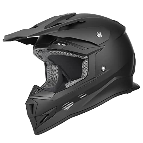 GLX GX23 Dirt Bike/Motocross Helmet - Matte Black, X-Large - DOT Approved - Image 1