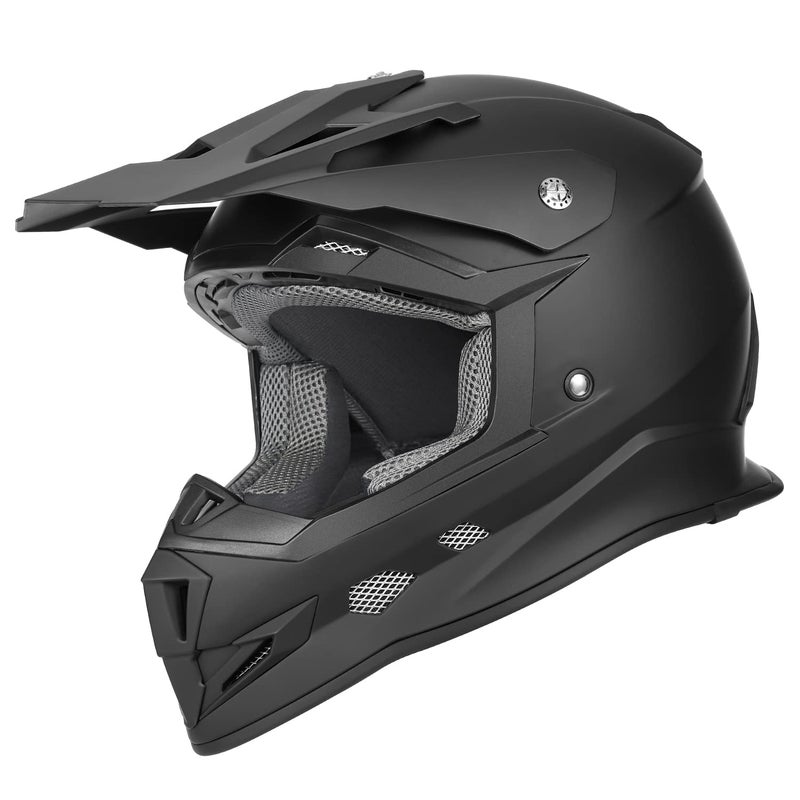 GLX GX23 Dirt Bike/Motocross Helmet - Matte Black, X-Large - DOT Approved - Image 5