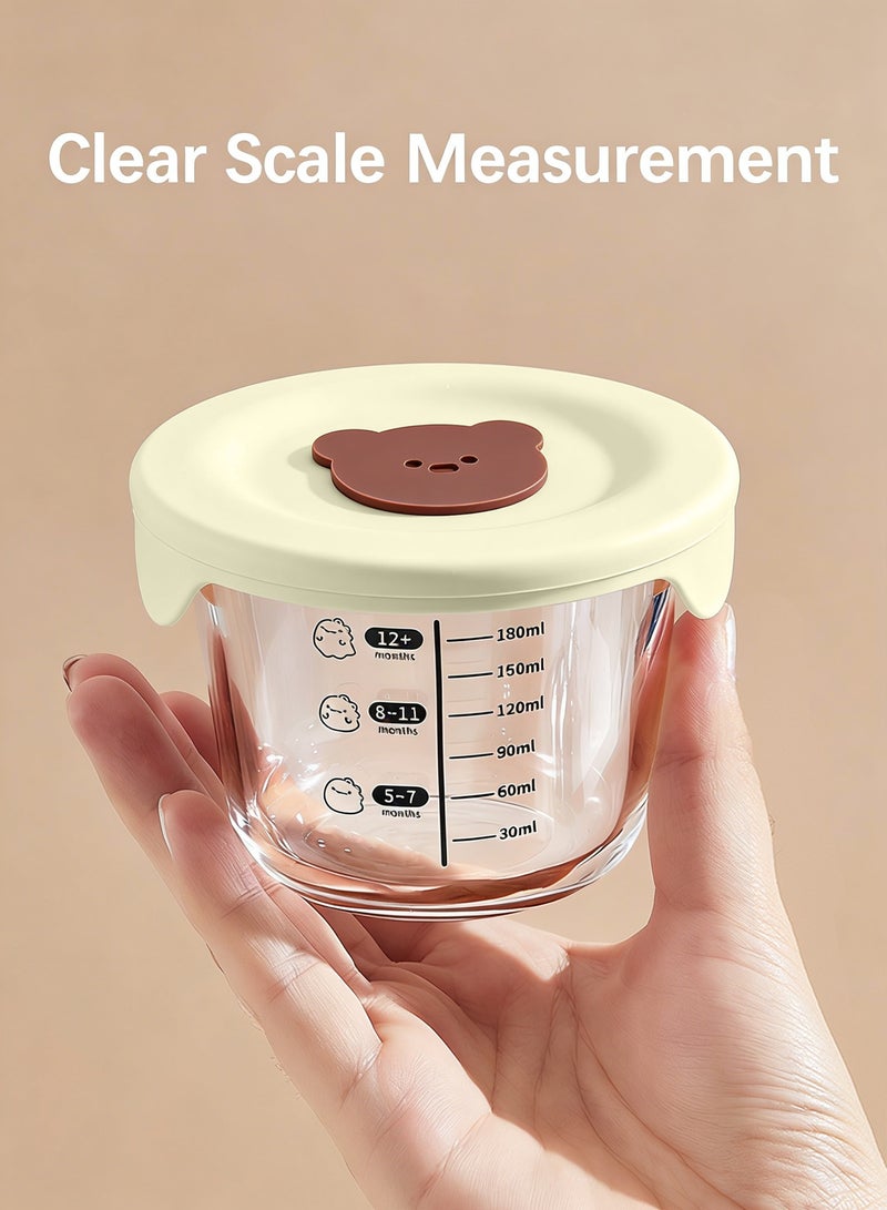 Jourvent 4 PCS Circular Baby Food Containers, Reusable Infant Food Storage Jars, Small Snack Container with Lids for Infant & Babies, Microwave & Dishwasher Friendly - Image 3