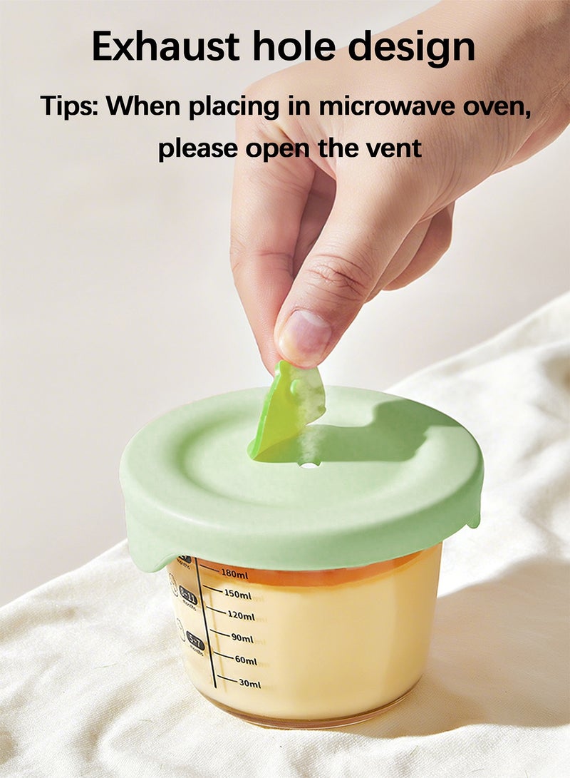 Jourvent 4 PCS Circular Baby Food Containers, Reusable Infant Food Storage Jars, Small Snack Container with Lids for Infant & Babies, Microwave & Dishwasher Friendly - Image 5