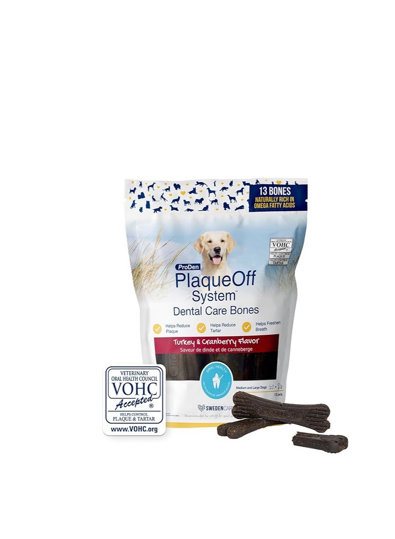 ProDen PlaqueOff Dog Dental Bites - Turkey & Cranberry - 482g