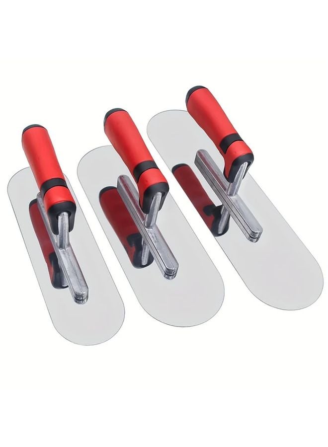 Stainless Steel Trowel Masonry Plastering Cement Tool With Red Green Handle 1pc - Image 3