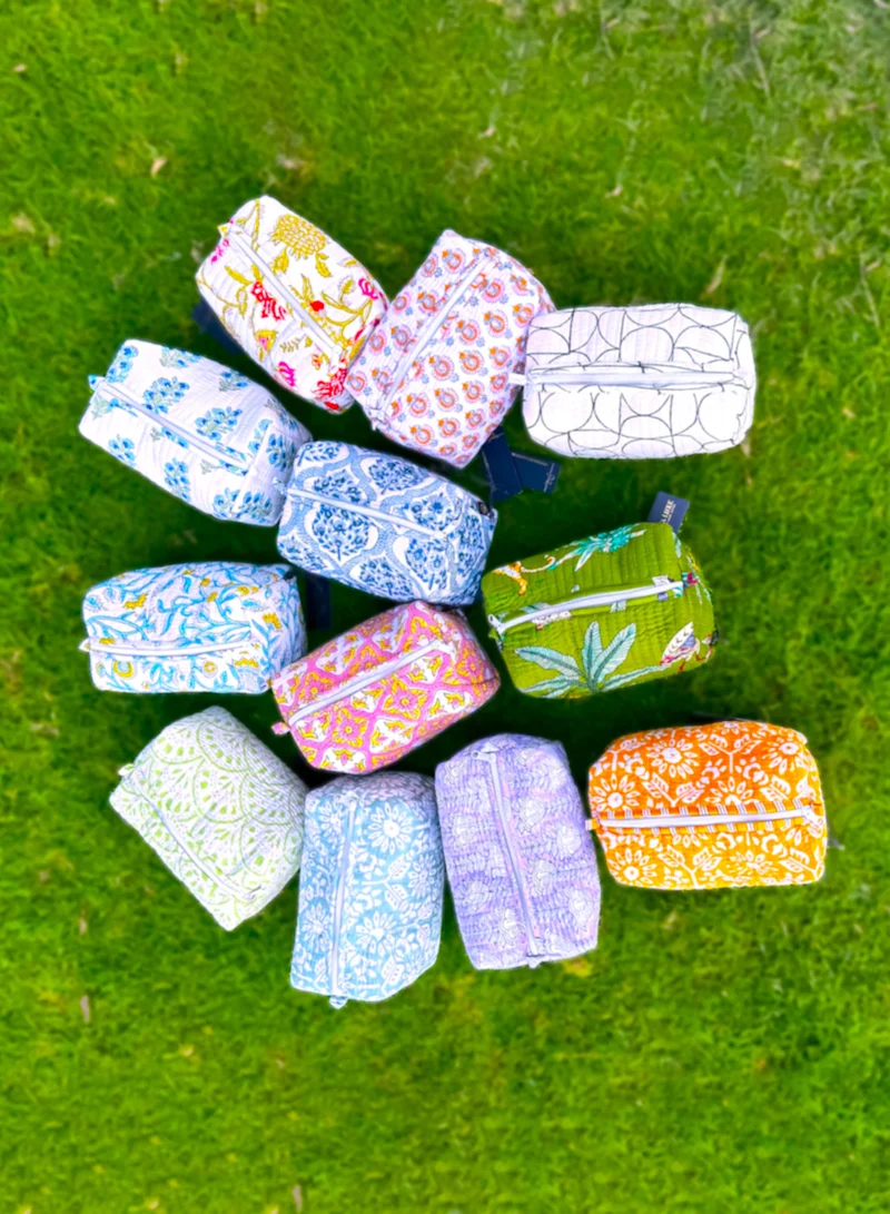 Tohfa Luxe TohfaLuxe Tula Handmade Block Printed Pouch
