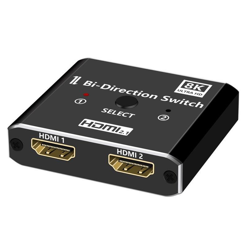 XinYaa 8K HDMI 2.1 Switch 4K@120Hz 8K@60Hz, Aluminum HDMI Switcher 2 in 1 Out, HDM I Splitter Supports HDR10+ 48 Gbps 3D Dolby VRR, HDM I Switcher Compatible with TV PS5/4 B0X Laptops PC Projector - Image 1