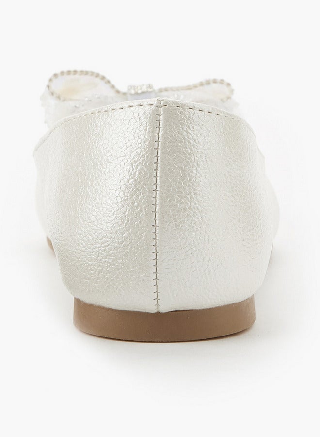 Celeste Girls Bow Embellished Ballerina Shoes - Image 5