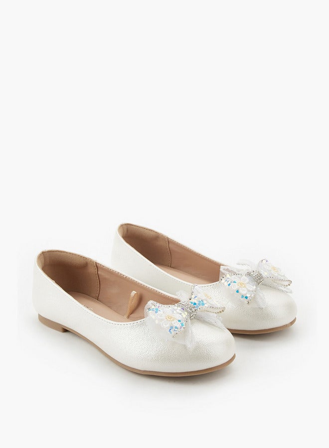 Celeste Girls Bow Embellished Ballerina Shoes - Image 3