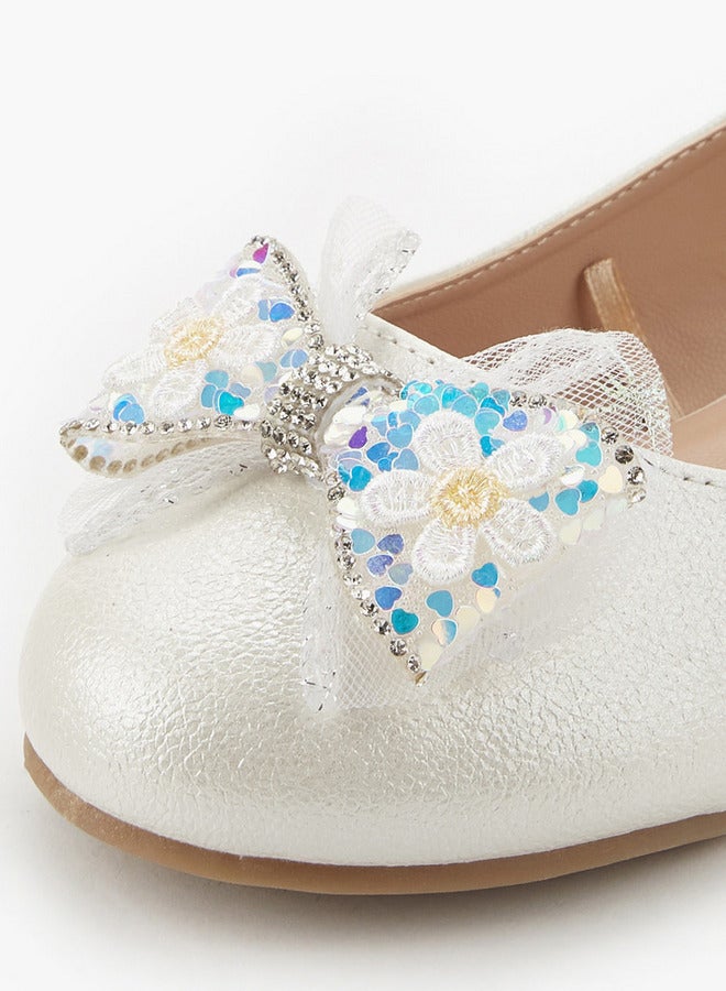 Celeste Girls Bow Embellished Ballerina Shoes - Image 4