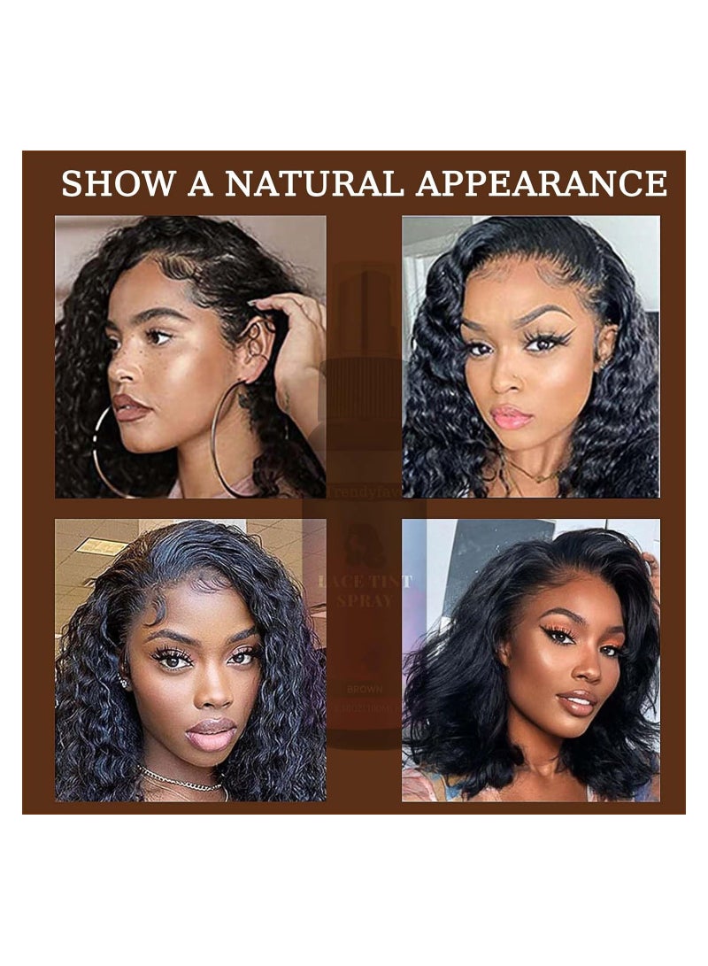 KASTWAVE Lace Tint Spray For Wigs Natural Brown Root Touch Up Hair Spray Long Lasting Fast Drying Lace Melt Spray Concealer For Hair Wigs Finishing Edge Control For Women Toupees Hairpieces (Brown - 100Ml) - Image 3