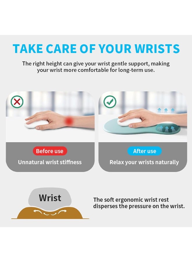 Mouse Pad with Wrist Rest, Thickened Mouse Mat with Non-Slip Base, Suitable for Long-Term Work, Relieve Hand Pressure - Image 4